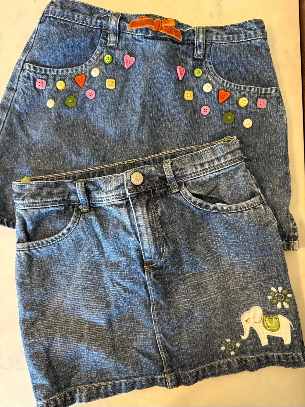 Gymboree Blue Denim Girls' Skirt with Colorful Button Embellishments